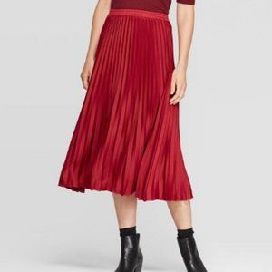 Relaxed Fit High-Rise Pleated Midi Skirt, NWOT